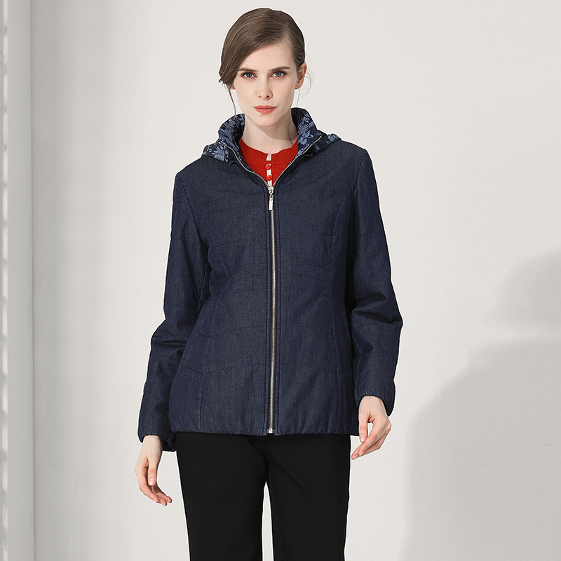 米兰登中老年女装妈妈春秋棉衣中长外套加厚保暖中老年女装