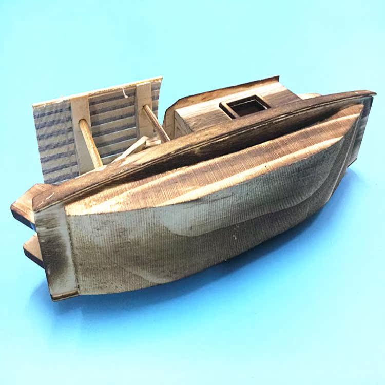 中国国风格调创意木质渔船模型手工仿真木制工艺船