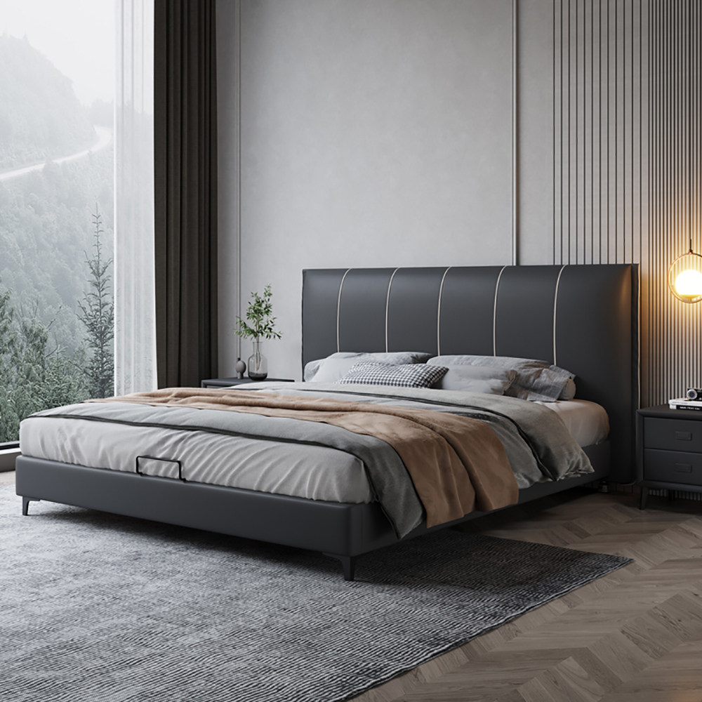 轻奢皮床意式极简现代软体床皮艺床15米18米皮艺床