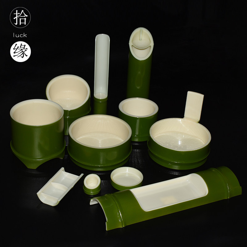 竹形盛器寿司刺身三文鱼盘盛器日韩料理用品盛食器皿若竹