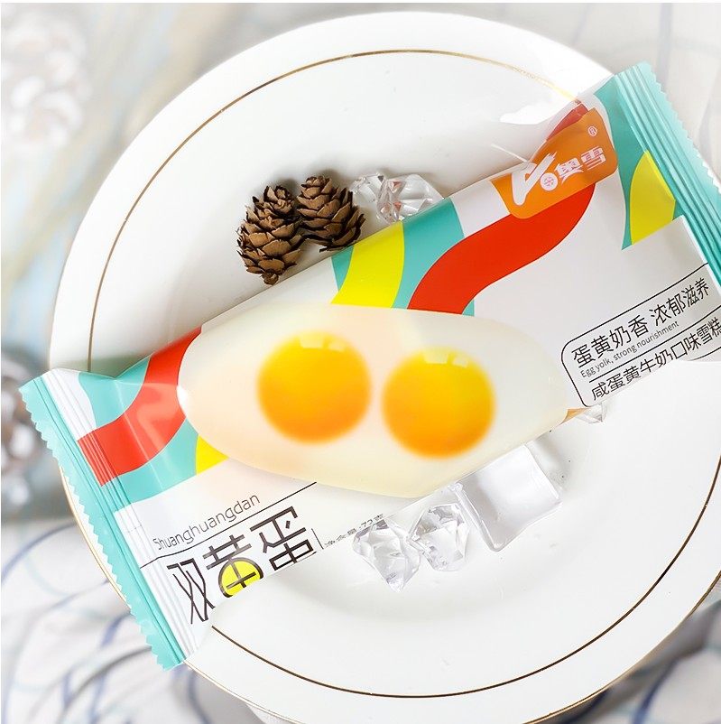 蛋黄奥雪双黄蛋5支咸蛋牛奶口味网红雪糕冰棍冰淇淋