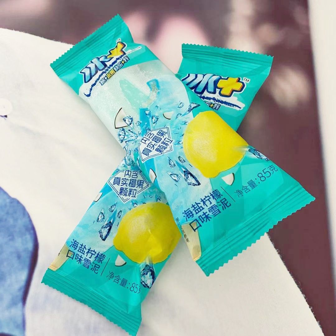海盐柠檬5支蒙牛冰加系列雪泥网红雪糕冰棍冰淇淋