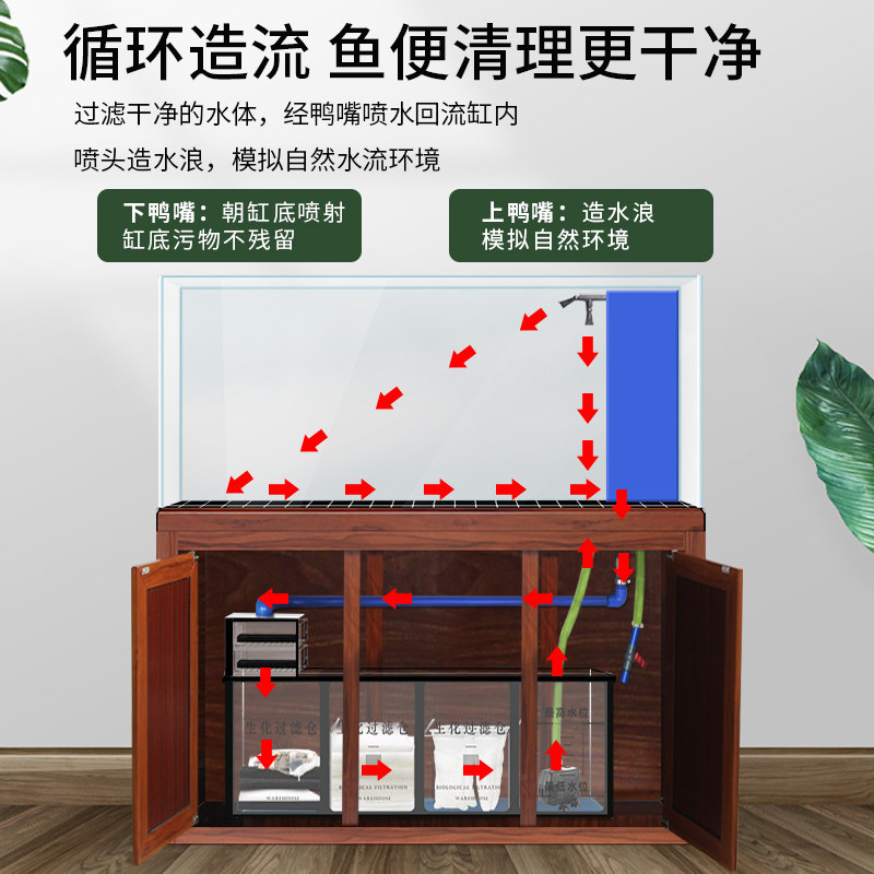 溪流专业订制南美水草原生态鱼缸水族箱客厅家用桌面缸