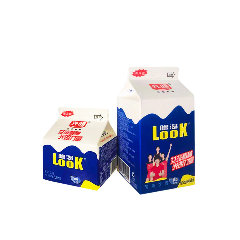 光明酸奶look噜渴200ml458ml盒装原味益生低温冷藏酸奶