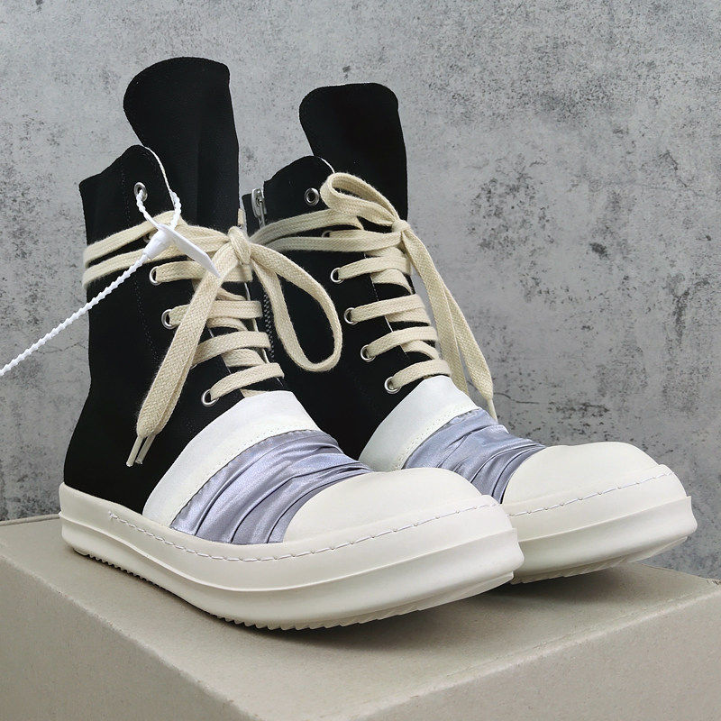 ro短靴情侣休闲厚底增高系带高帮鞋帆布夏季高帮鞋