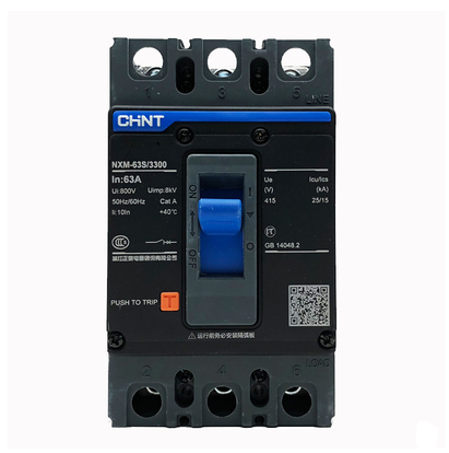 正泰塑壳断路器昆仑nxm过载保护器空开3p4p空气开关