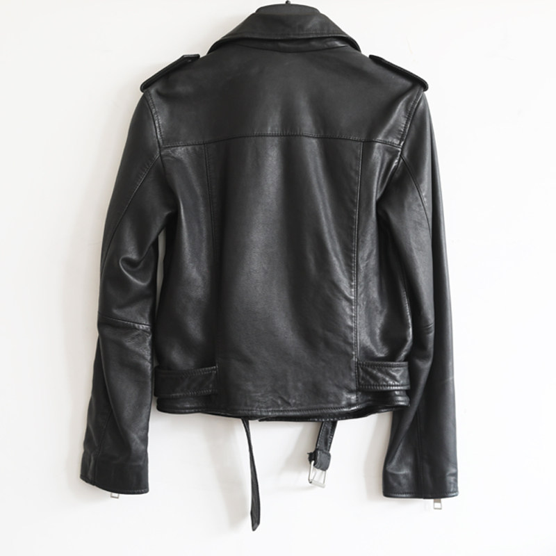 皮匠匠门men英国植鞣绵羊羊皮衣夹克翻领拉链皮衣