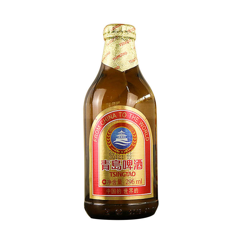 青岛整箱金小麦正前小麦小棕青岛啤酒金质小金瓶装啤酒