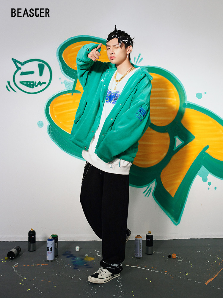 beaster小鬼联名恶魔明星同款宽松印花休闲裤