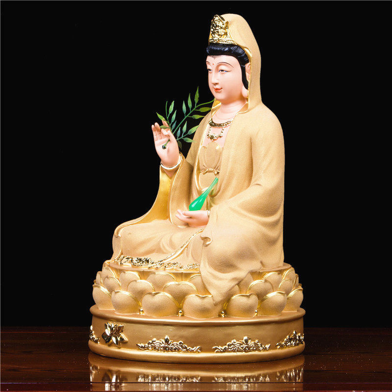 菩萨佛像南海观音坐莲观世音树脂居家风水摆件摆件