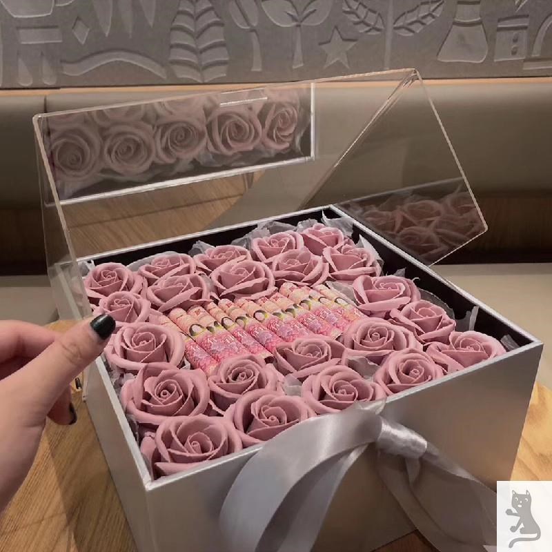有钱花生生日装饰礼盒网红可以放钱花束包装创意礼盒