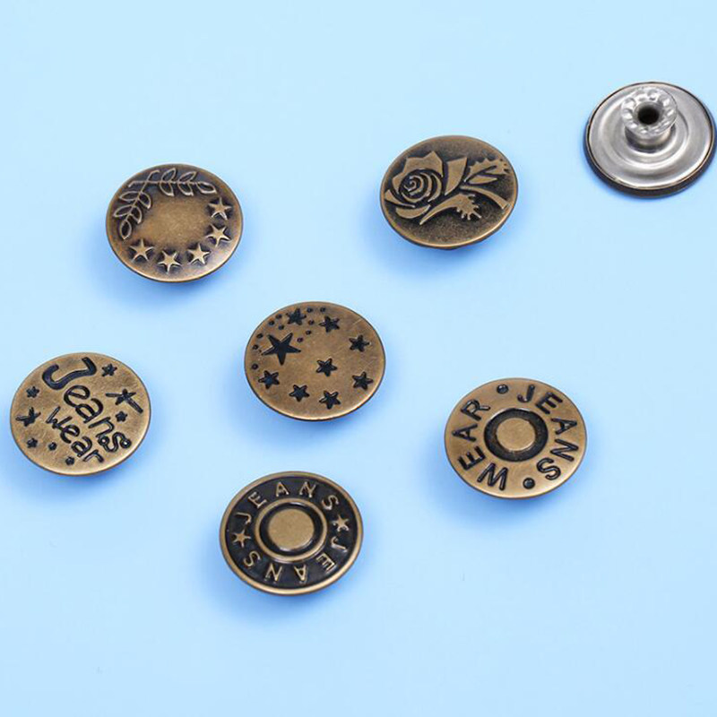 5个牛仔裤扣紫牛仔纽扣裤子钮扣一粒金属复古纽扣
