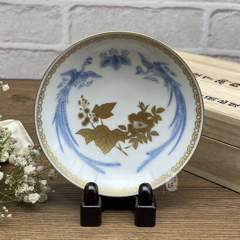 日本直邮原装进口香兰日式陶瓷装饰摆件盘子创意装饰坐盘
