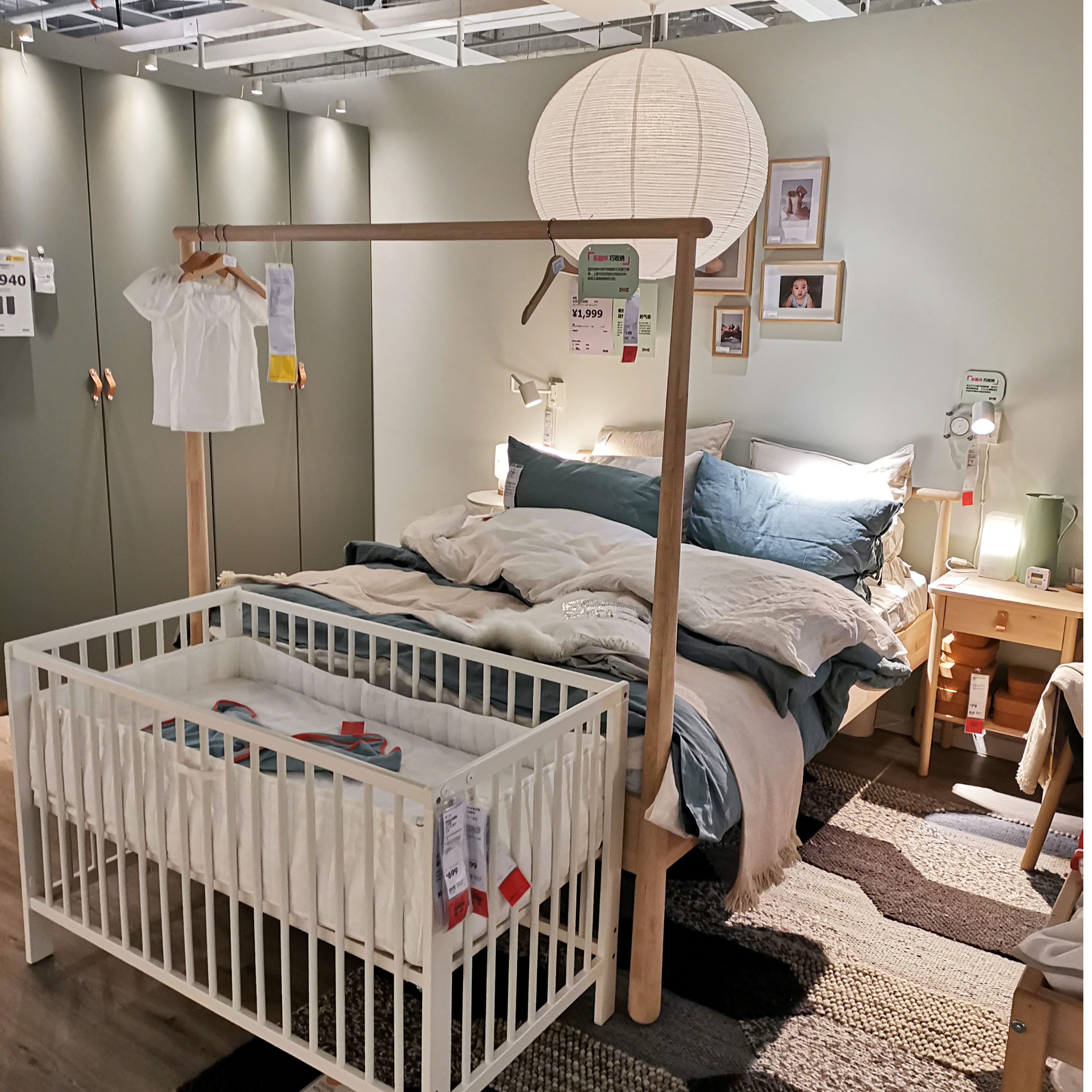 宜家利福婴儿床实木多功能宝宝新生儿bb婴儿床