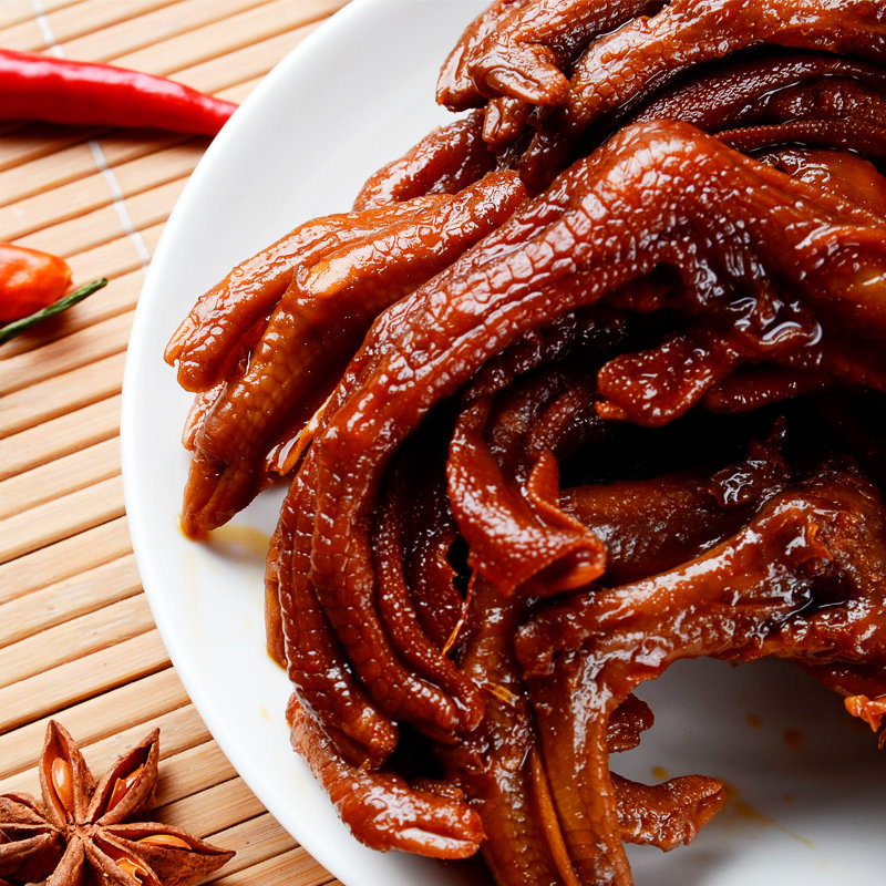 仙都香辣辣酱鸭爪100g鸭货鸭掌卤味熟食办公室鸭肉零食