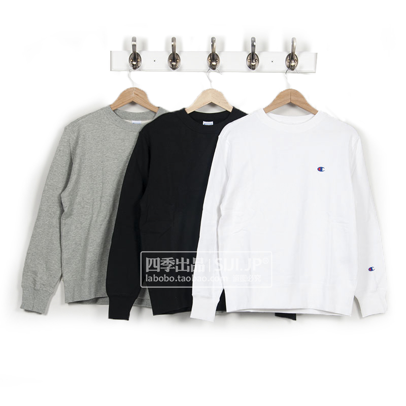 四季出品 日版冠军 Champion刺绣小logo圆领卫衣男女基本情侣款