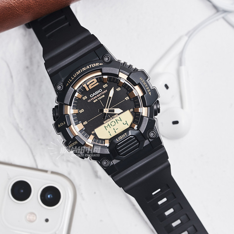 casio卡西欧手表十年电力指针双显电子运动表hdc7009a日韩腕表