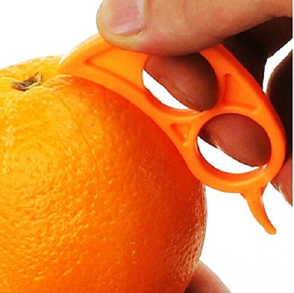 创意橘子剥皮器 指环形开橙器 柚子削皮刀 桔子去皮器2个装