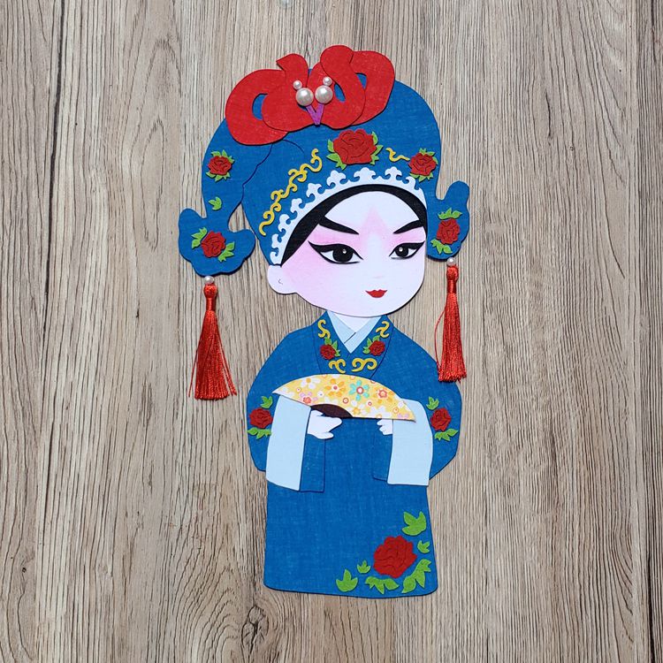 布贴画意缘得意人物小生贴画戏曲免剪京剧国风缝纫diy材料套装