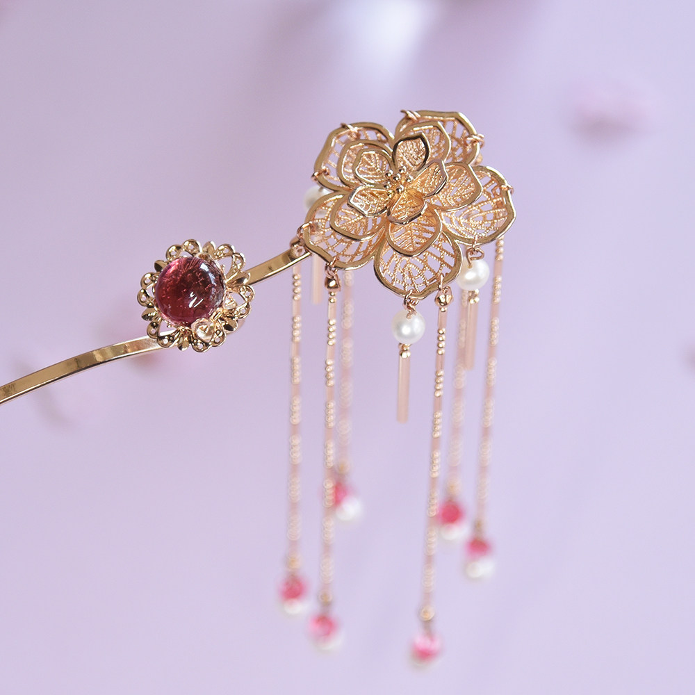 华容珠翠原创手工发簪长流苏超仙女步摇古典发饰