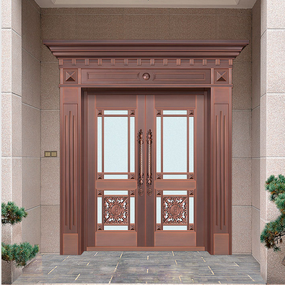 南京铜门厂不锈钢仿铜纯铜别墅大门双开子母门进户门指纹电动单门