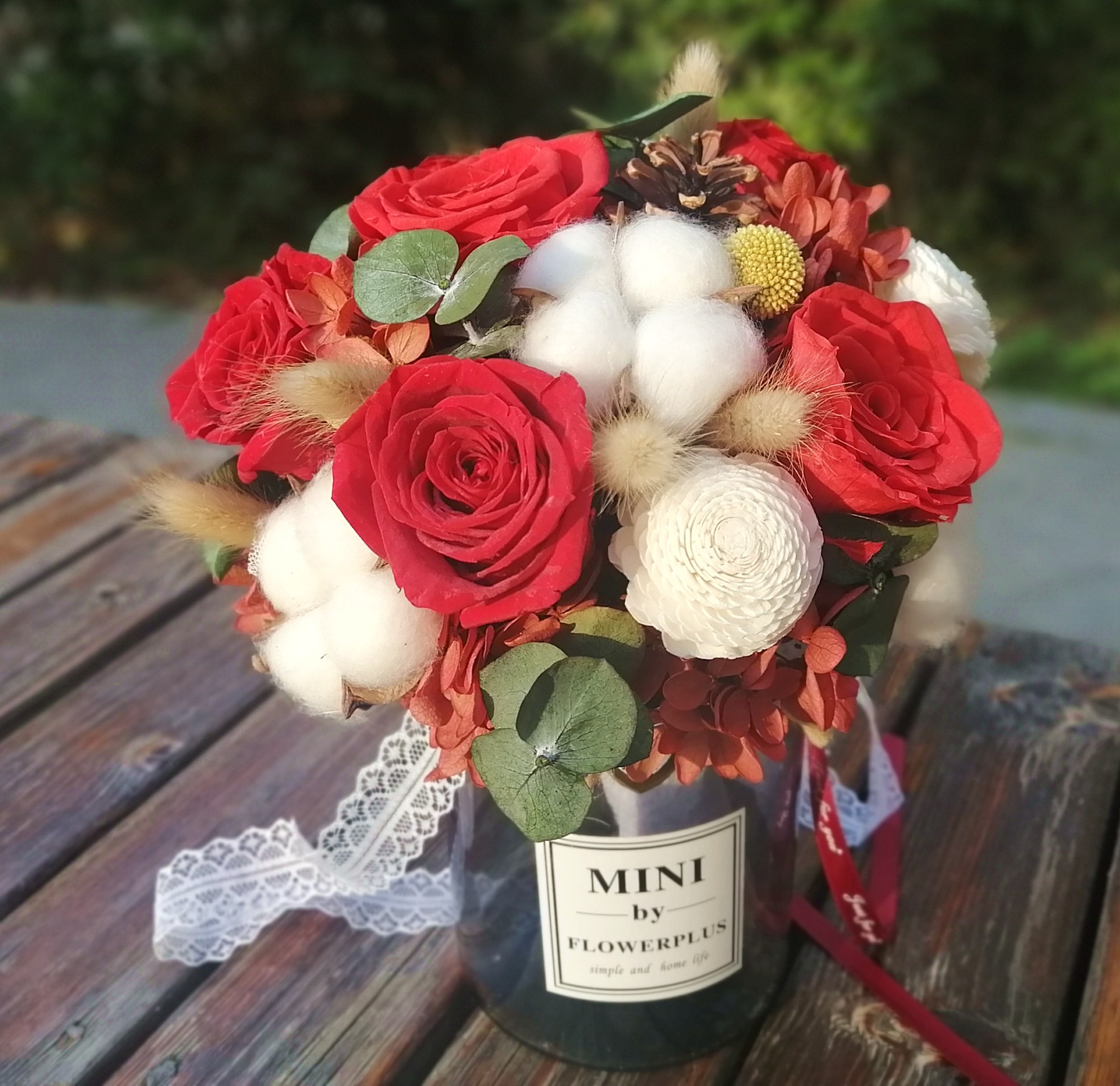 喜庆森系婚纱手捧新娘婚礼复古花束中国玫瑰花新娘手捧花