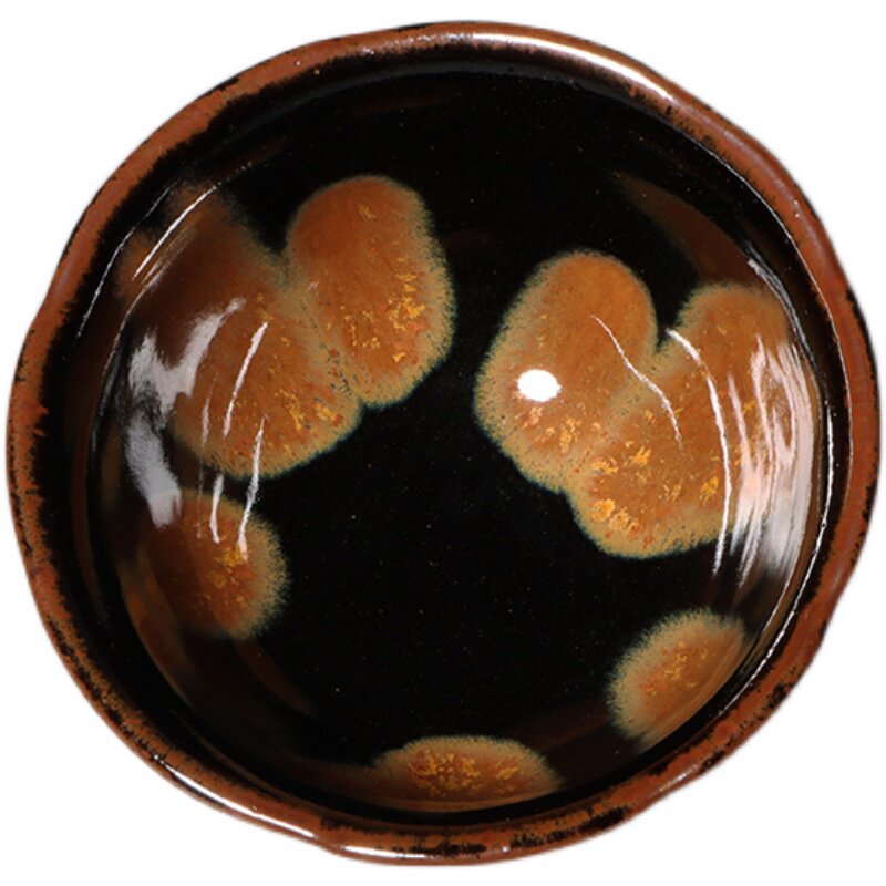 沁心心源台湾陈永皓玳瑁天目盏杯葵花古早手工茶杯