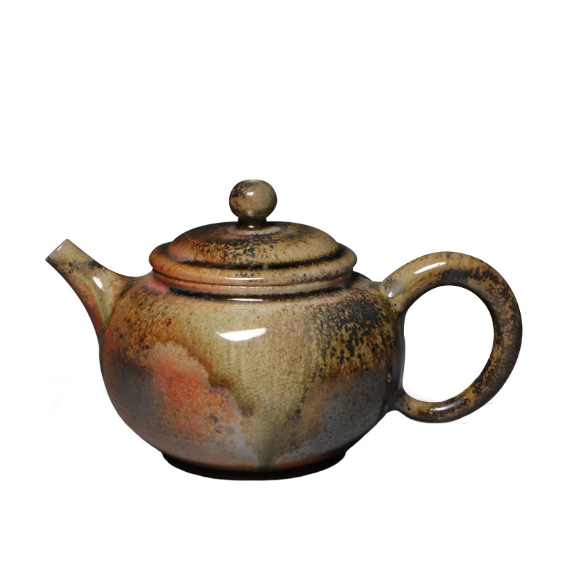 台湾陶艺师两撇柴烧壶纯手工柴烧壶柴烧茶具重落灰多款可选