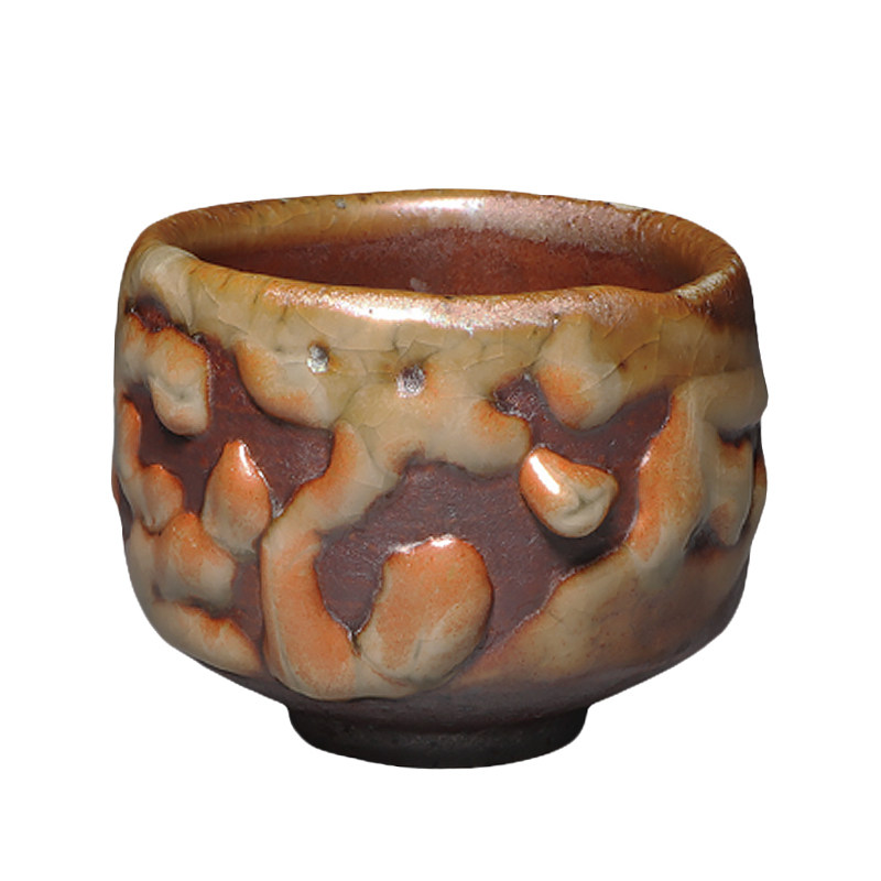 台湾张允澄志野烧杯长石釉志野杯手工开片原产茶杯