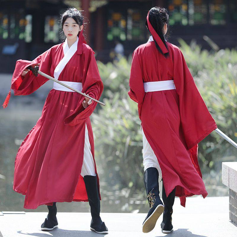 宋制汉服女武侠风黑色霸气侠客剑客纯色交领长衫汉服