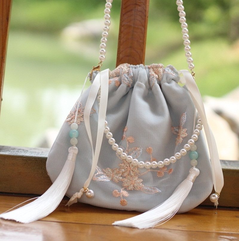 古风流苏抽带花卉包花卉古装汉服包背带蕾丝女包女士包袋