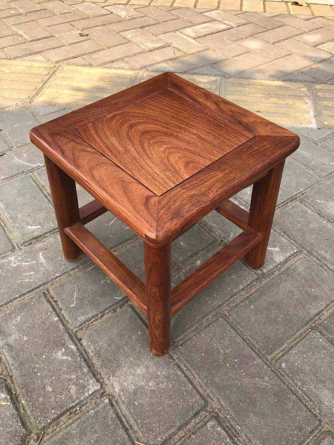 红木小方凳独板花梨木家具矮凳子儿童凳换鞋凳四方凳板凳刺猬紫檀