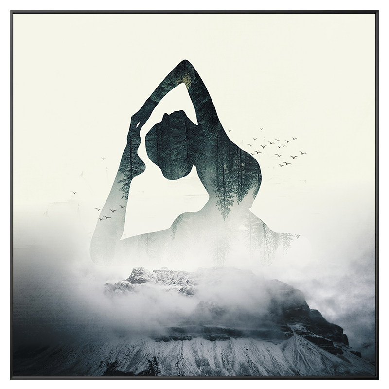 瑜伽装饰画现代瑜伽馆挂画健身房养生馆舞蹈室工作室壁画禅意艺