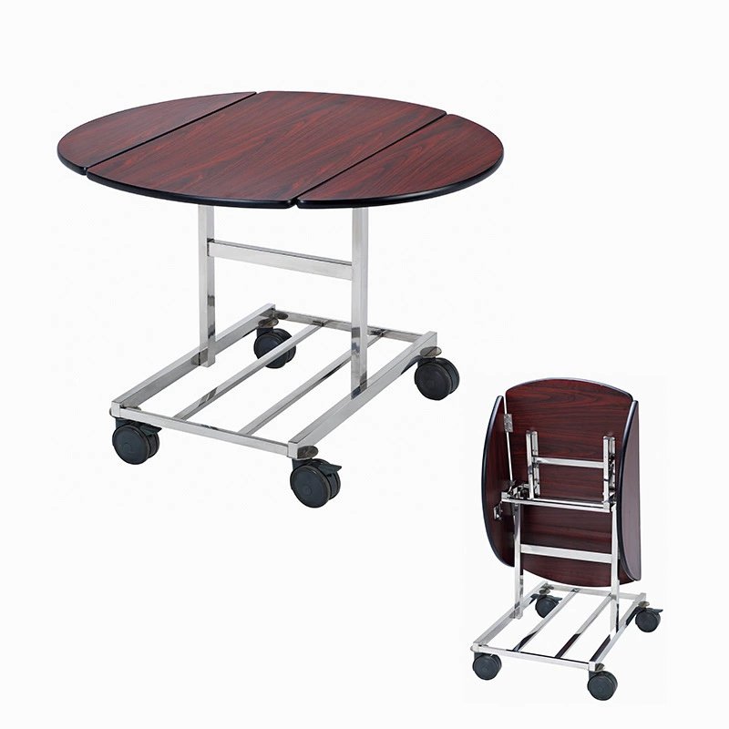 不锈钢可折叠餐车静音轮电加热保温酒店客房移动餐车