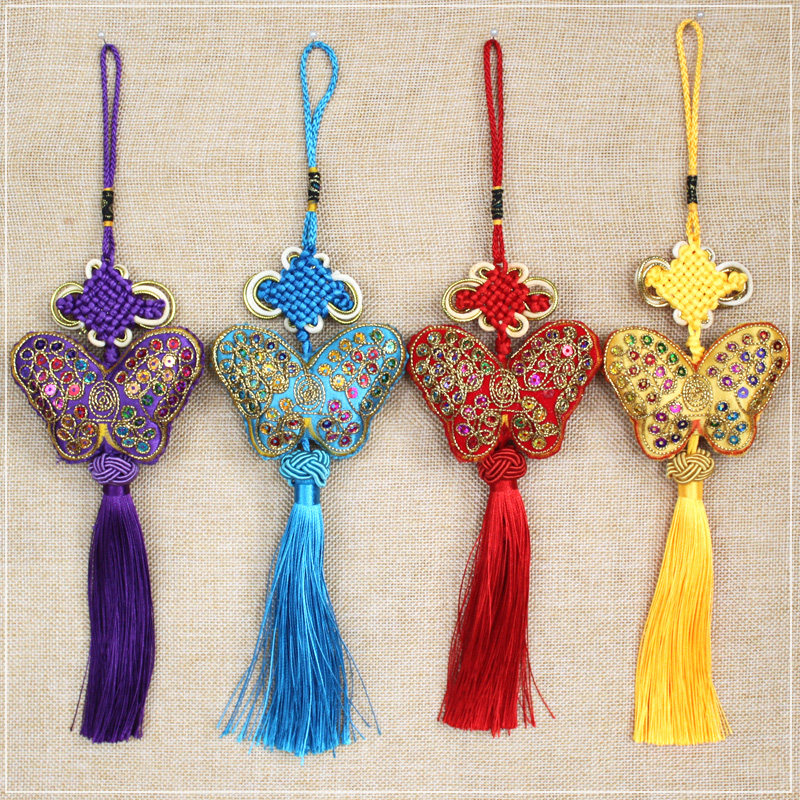 高档端午节香包香囊手工缝制亮片蝴蝶挂包儿童香包