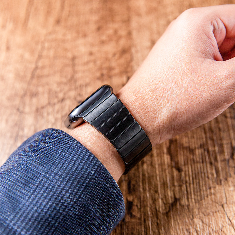 适用苹果手表applewatch不锈钢链式金属表带iwatch123/4/5/6/se代