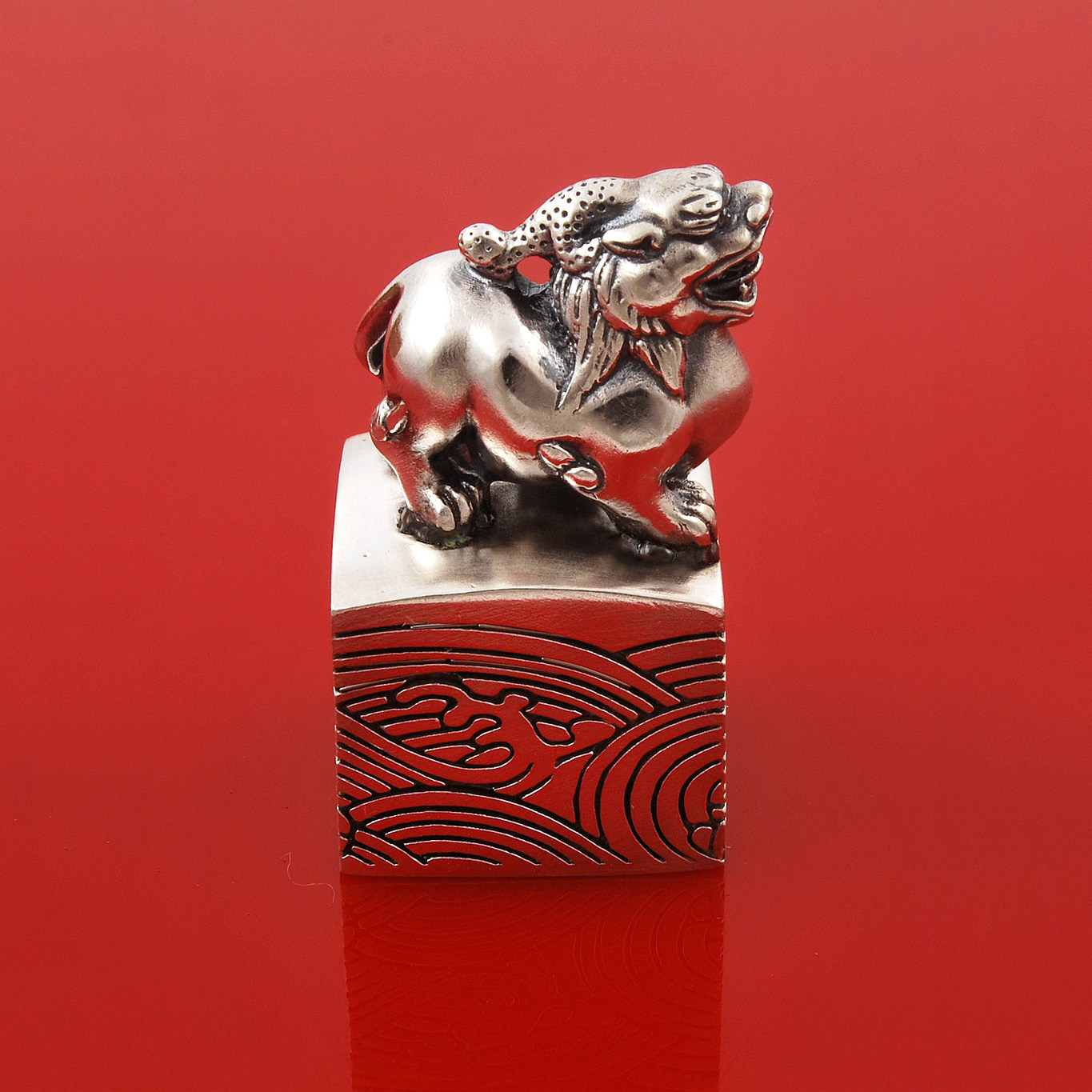 私人定制实心足银貔貅书画印章吊坠随身携带刻字吊坠刻字
