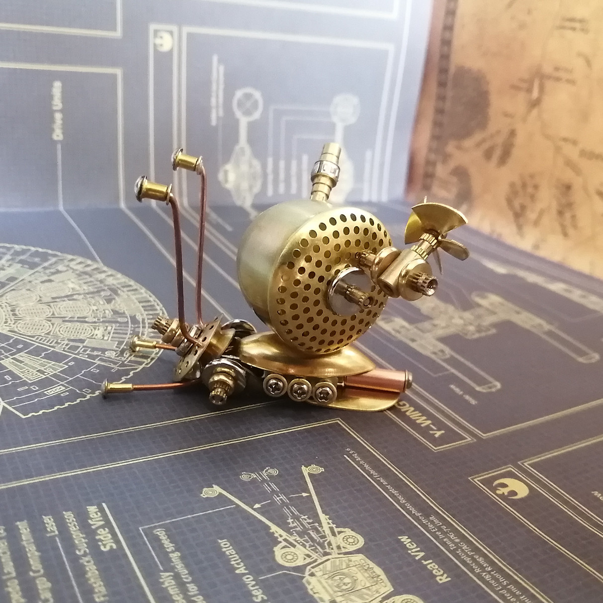 朋克风机机械昆虫蒸汽蜗牛模型金属工艺品家装饰品摆件