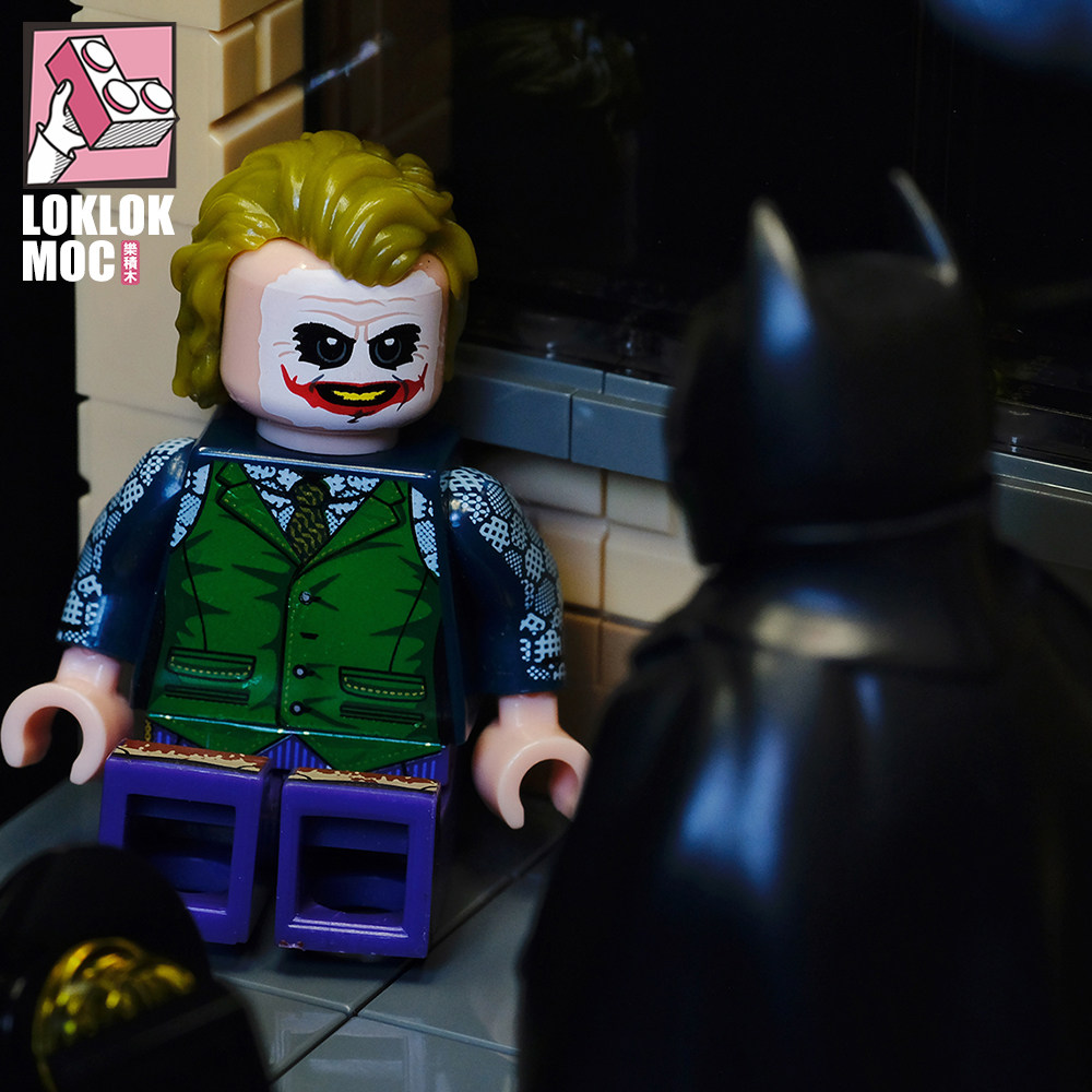 moc乐高积木希斯莱杰小丑审问审讯室loklokmoc场景黑暗骑士蝙蝠侠