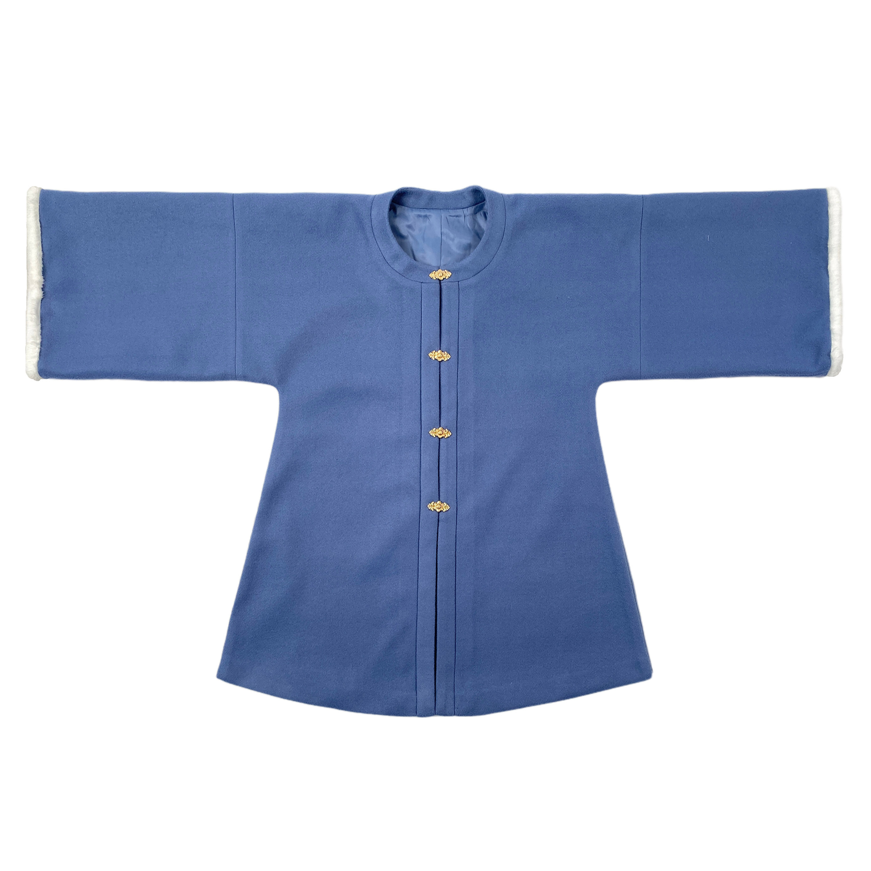 司音阁小妮加绒半袖披袄对襟秋冬明制中长保暖汉服