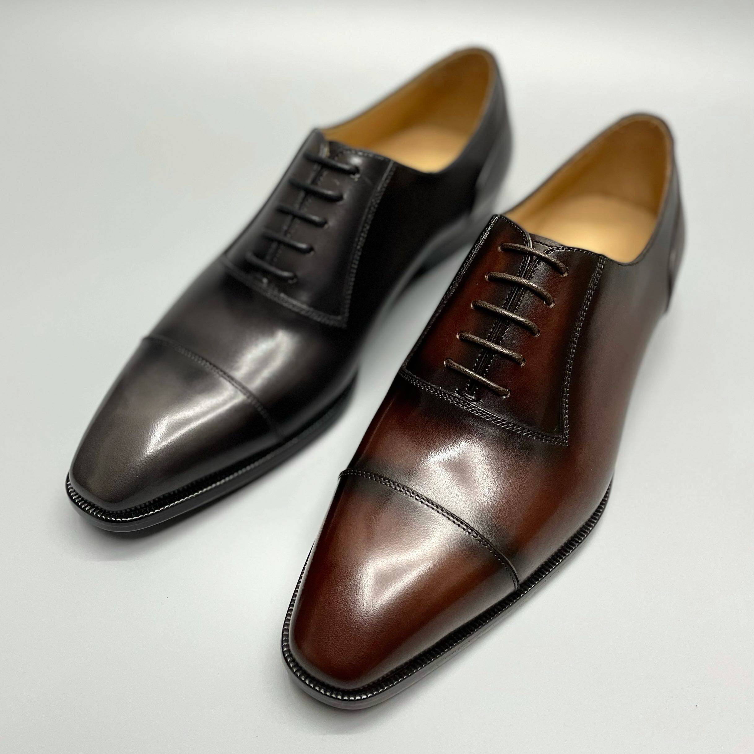 意大利进口进口商商务皮鞋英伦真皮小方头牛牛津正装皮鞋