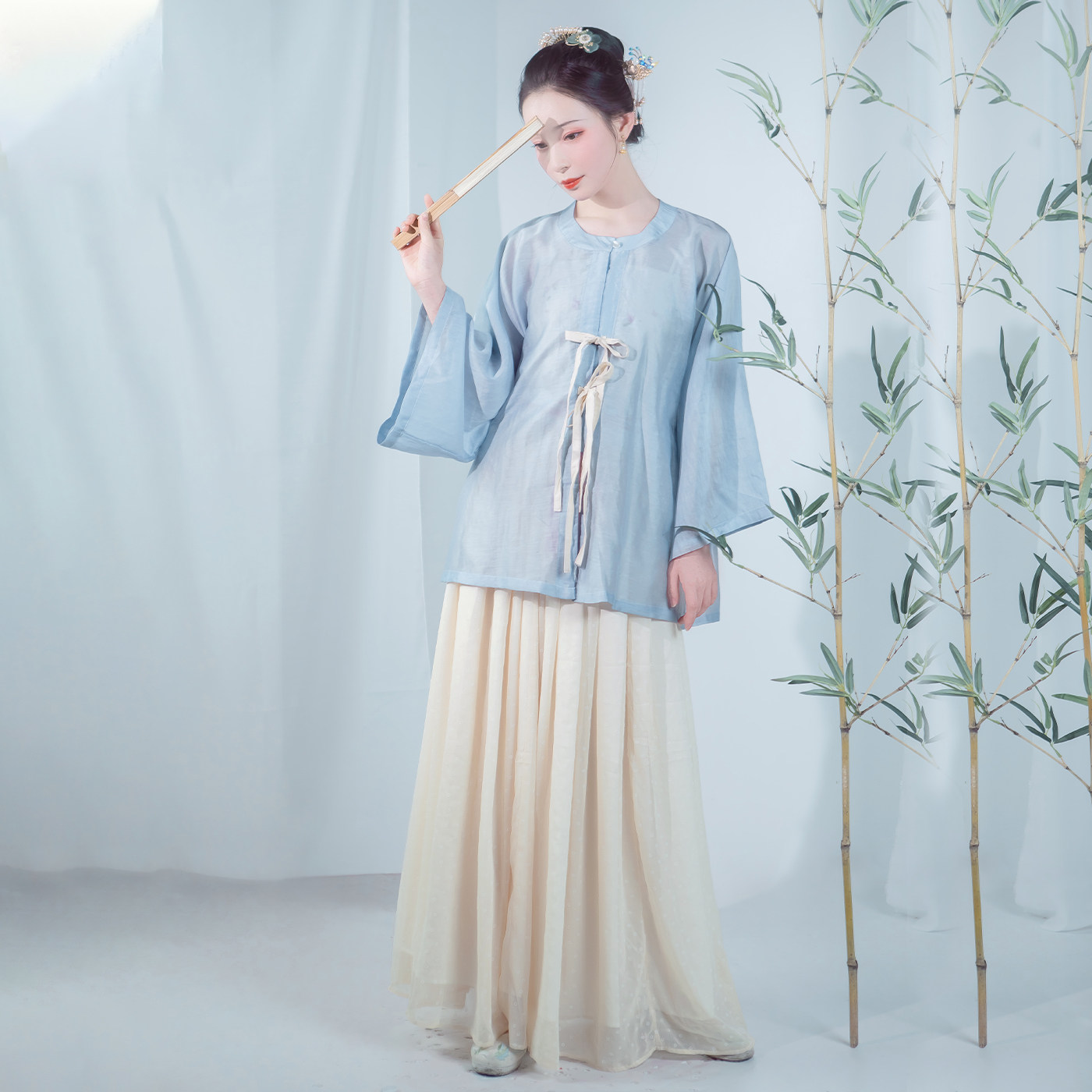 【司花令】原创汉服女明制春夏无领圆领半袖衫日常多色薄款