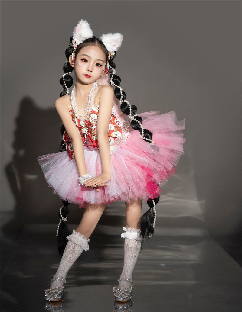 女童走秀潮服cos装玲娜贝儿六一幼儿舞蹈演出儿童c扮甜美狐狸万圣