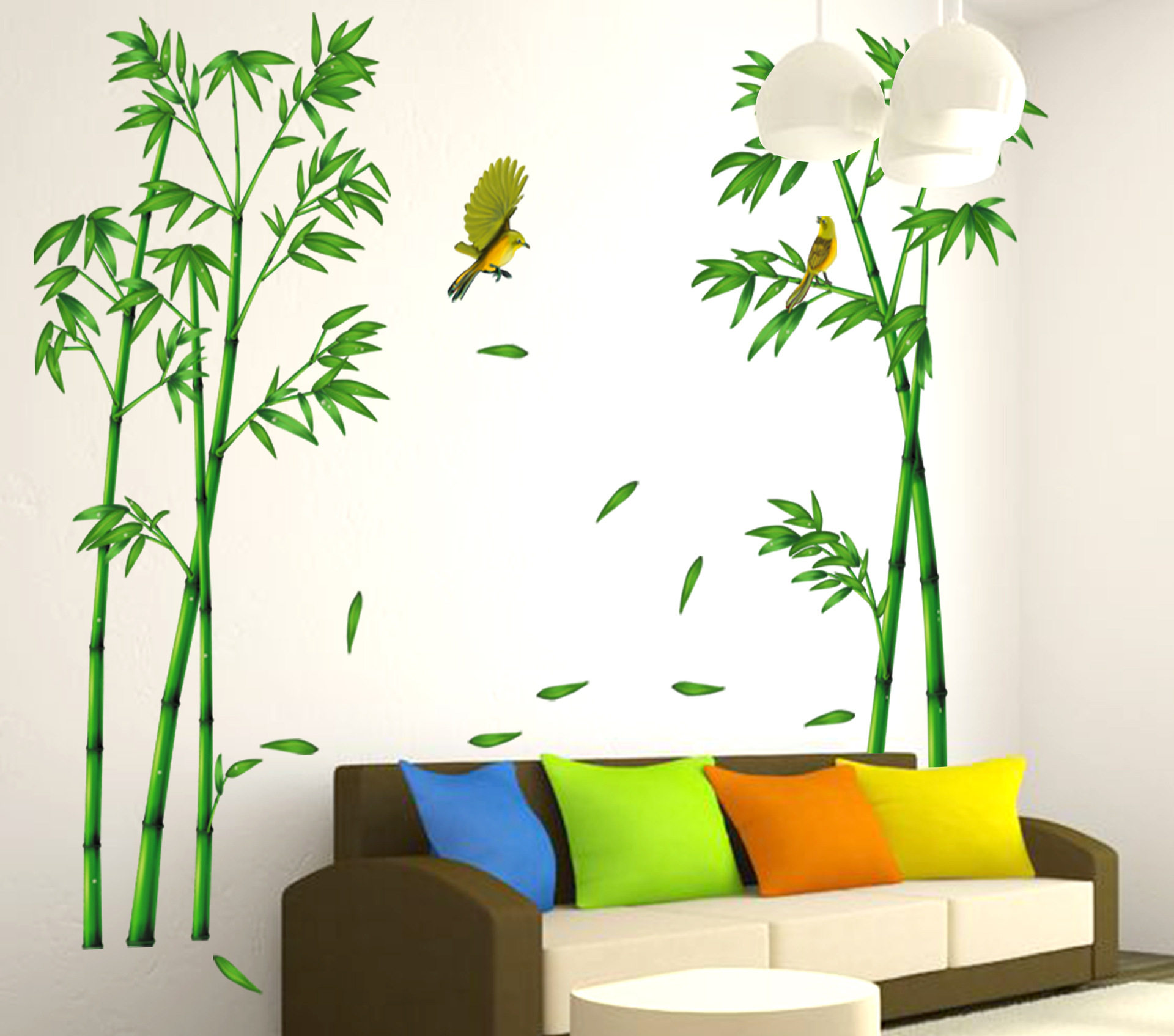 墙贴自粘绿色竹林卧室电视背景客厅装饰壁画墙贴