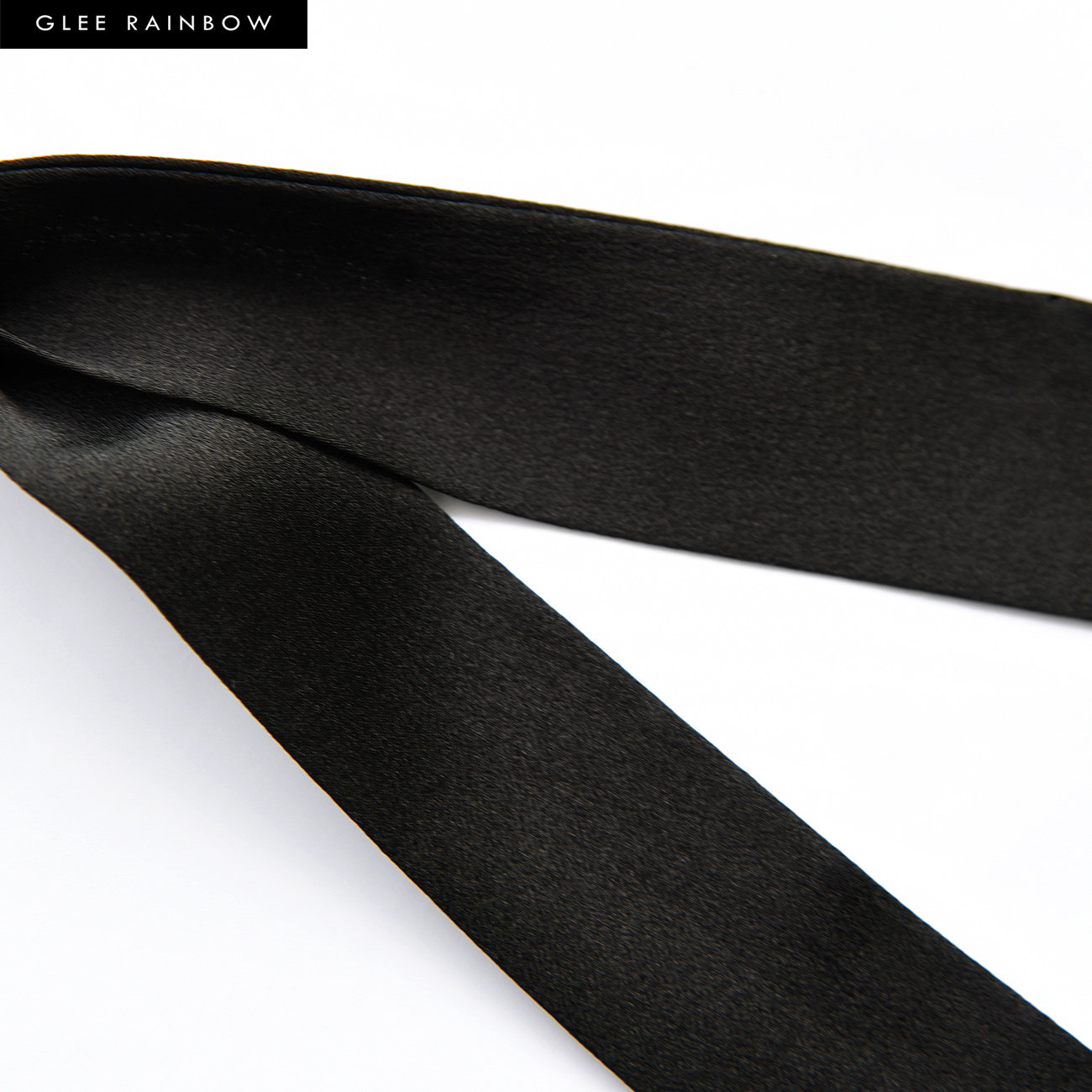 丝巾gleerainbow经典黑色蝴蝶结领带领巾100真丝围巾