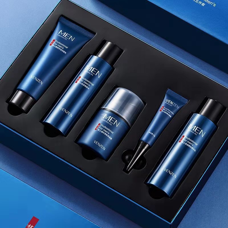 梵贞男士专用护肤品五件三件套装蓝色高端洗面奶面部护理套装