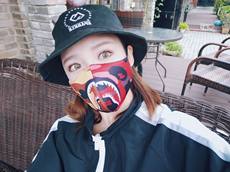 新款保暖个性潮酷鲨鱼时尚立体拼接拼色双色棉布装饰猿人头口罩 新款保暖个性潮酷鲨鱼时尚立体拼接拼色双色棉布装饰猿人头口罩