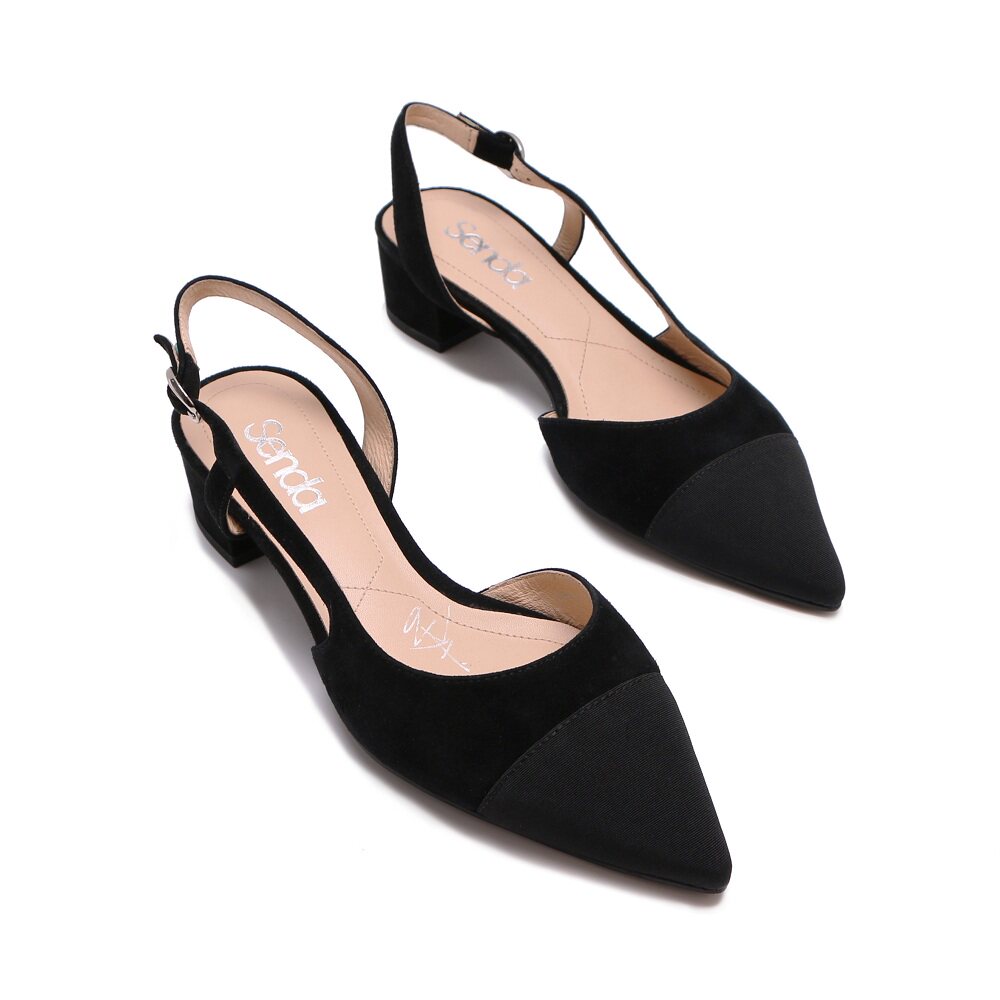 森达2019夏季新款尖头小香仙女风女后空包头凉鞋zhk19ah9_凉鞋_女