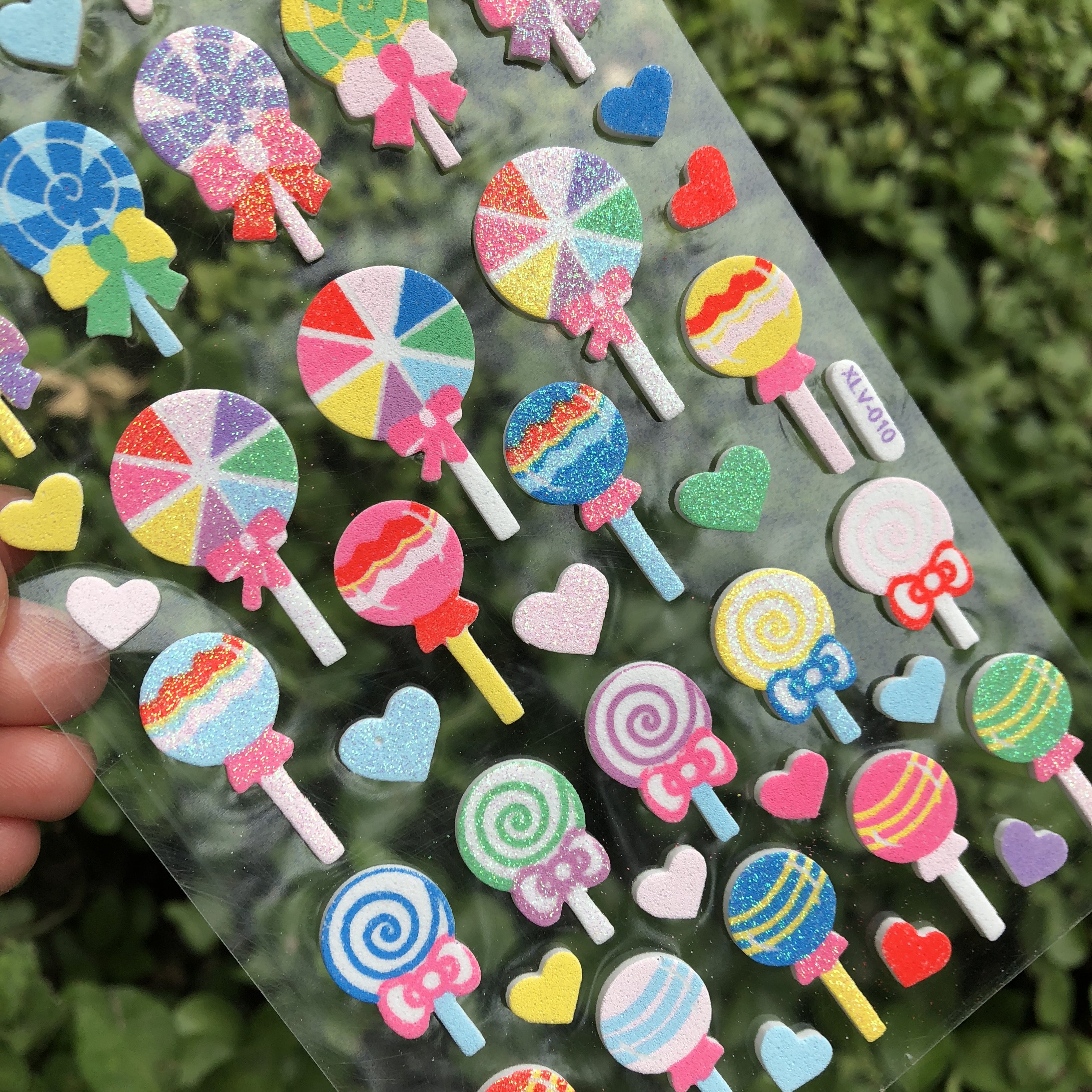 儿童糖果贴纸 棒棒糖小贴画 水晶糖果粘贴 立体棒棒糖贴贴纸