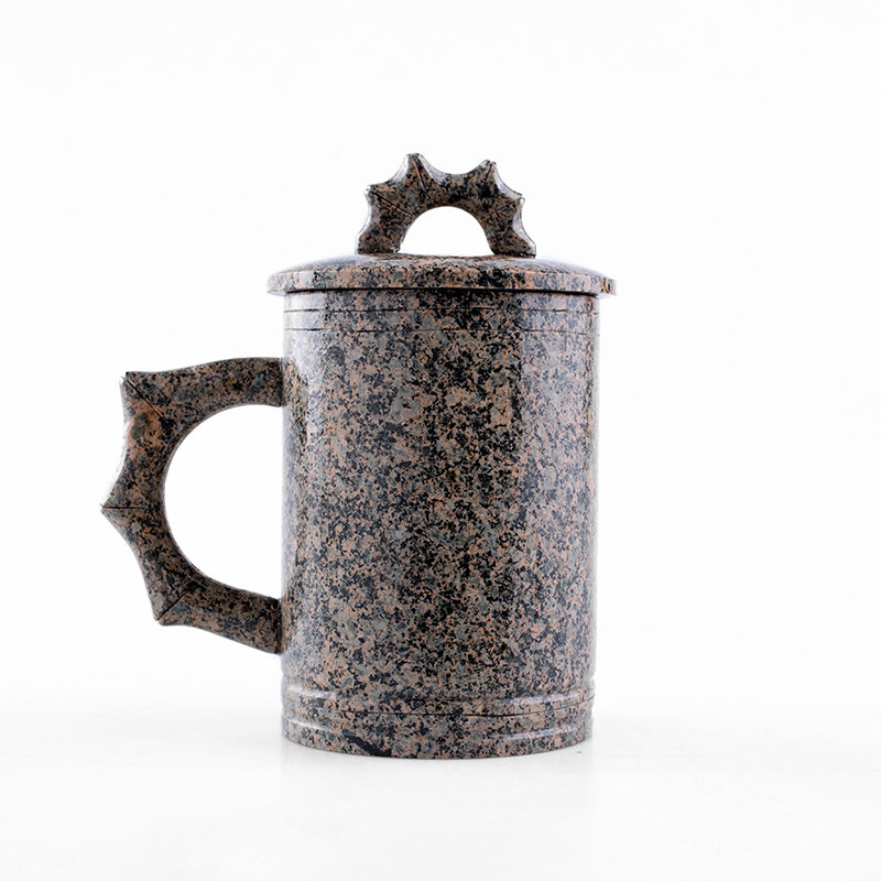 麦饭石杯子中式石头量子能量水杯田园风男女士马克杯